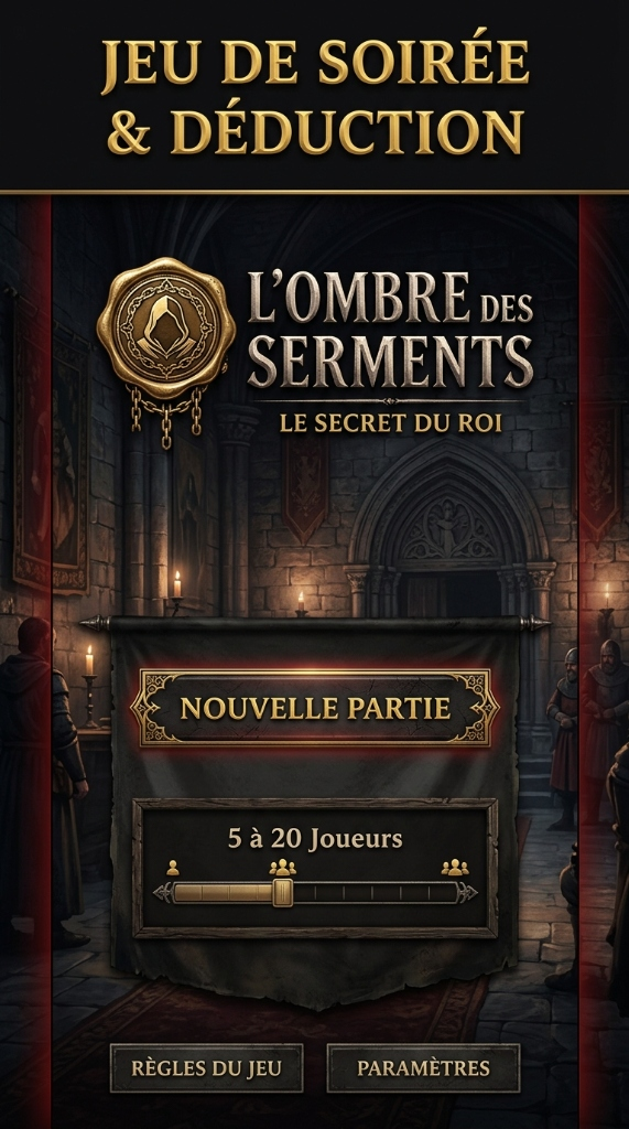 Capture d'écran L'Ombre des Serments - Menu Le Secret du Roi