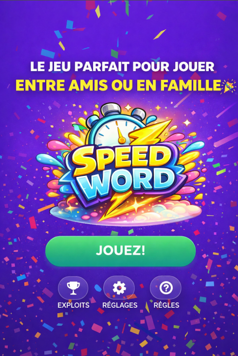 Capture d'écran SpeedWord - Écran principal Jouez