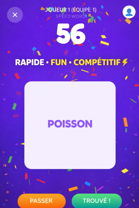 Capture d'écran SpeedWord - Carte mot Poisson